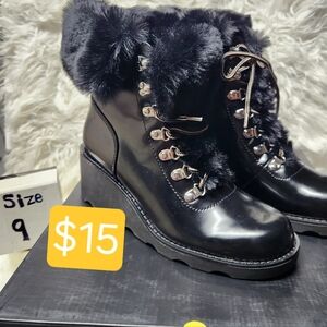 INC Womens Hannia Padded Insole Lace Up Booties